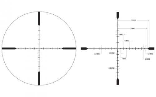 Trijicon Tenmile 6-24x50mm Second Focal Plane Riflescope with Red LED Dot, MRAD Ranging, 30mm Tube, Matte Black, Low Capped Adjusters TM62450-C-3000005