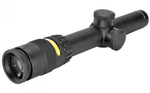 Trijicon AccuPoint 1-4x24mm Riflescope Standard Duplex Crosshair with Amber Dot, 30mm Tube, Matte Black, Capped Adjusters TR24-C-200070