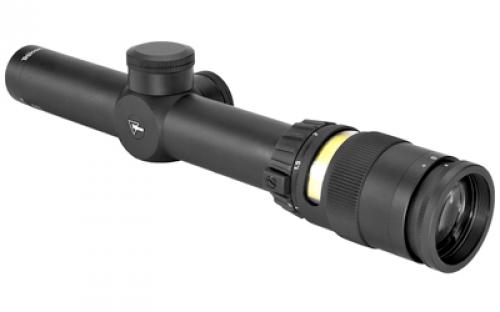 Trijicon AccuPoint 1-4x24mm Riflescope Standard Duplex Crosshair with Amber Dot, 30mm Tube, Matte Black, Capped Adjusters TR24-C-200070