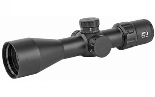 US Optics TS Series Rifle Scope, 3-12X44mm, 30mm Main Tube, Front Focal Plane, 1/10 Mil Adjustments, Black, MIL Hunting Reticle (MHR) TS-12X MHR