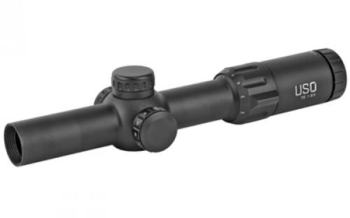 US Optics TS Series Rifle Scope, 1-6X24mm, 30mm Main Tube, Second Focal Plane, 0.5 MOA Adjustments, Black Finish, Simple Crosshair Reticle with Red Dot TS-6X SFP