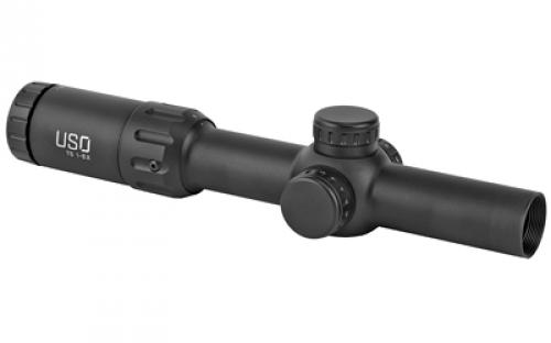 US Optics TS Series Rifle Scope, 1-6X24mm, 30mm Main Tube, Second Focal Plane, 0.5 MOA Adjustments, Black Finish, Simple Crosshair Reticle with Red Dot TS-6X SFP