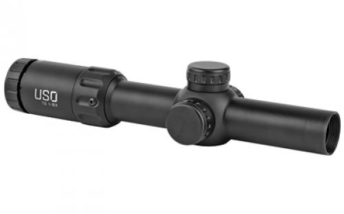 US Optics TS Series Rifle Scope, 1-8X24mm, 30mm Main Tube, Second Focal Plane, 0.5 MOA Adjustments, Black, Simple Crosshair Reticle with Red Dot TS-8X SFP