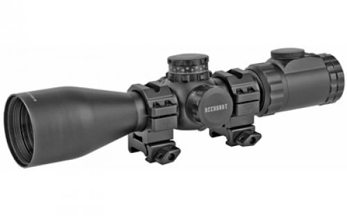 Leapers, Inc. - UTG OP3 Rifle Scope, 4-16X44, 30mm Main Tube, Black Color, UMOA Range Estimating Etched Glass Reticle, 0.25 MOA Adjustment OP3-GM4164UMOA