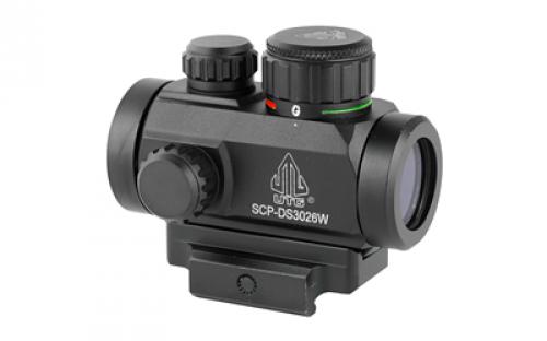 Leapers, Inc. - UTG Instant Target Aiming Sight, 2.6", 30mm, Fits Picatinny, Black, Red/Green CQB Micro Dot, w/Integral QD Mount SCP-DS3026W