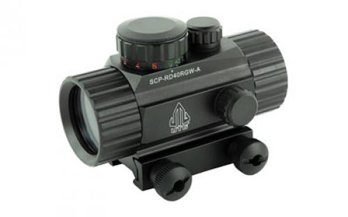 Leapers, Inc. - UTG SWATFORCE Red Dot Sight, Fits Picatinny, New Generation, 4, Red/Green Dot Sight, with Integral Picatinny Mounting Deck, Black SCP-RD40RGW-A