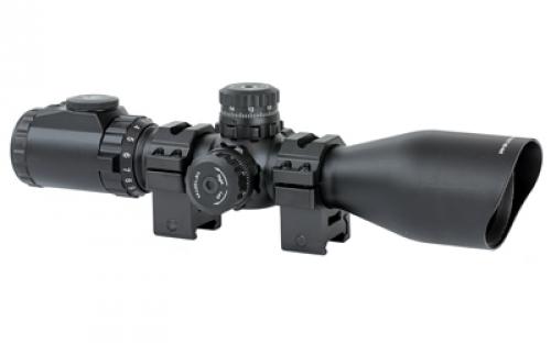 Leapers, Inc. - UTG Accushot Precision Series Rifle Scope, 3-12X44, Illuminated Mil-Dot Reticle, Compact, Adjustable Objective, 36 Colors, Includes EZ-TAP Rings, Black SCP3-UM312AOIEW