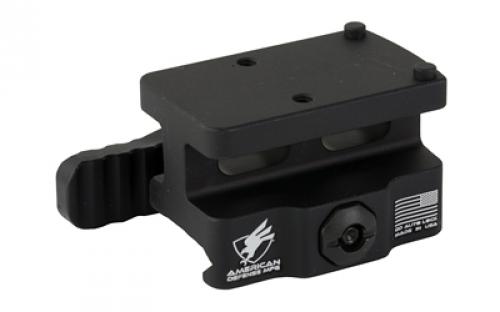 American Defense Mfg. QD Mount, AD-RMR, Fits Trijicon RMR, Lightweight, Co-Witness Height, Black AD-RMR-LW-10-STD