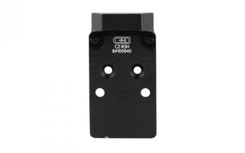 C&H Precision Weapons CHP Adapter Plate, Converts the CZ P-10 Optic Ready to the Trijicon RMR/SRO, Holosun 407C/507C/508C, Anodized Finish, Black, Includes Mounting Hardware CZ-RSH