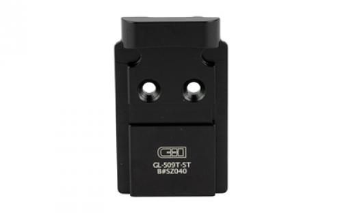C&H Precision Weapons Mounting Plate, Fits Glock MOS System, For Mounting the Holosun 509T, Anodized, Black GL-509T-ST