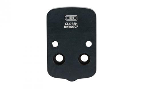 C&H Precision Weapons CHP Adapter Plate, For Glock 43x/48 MOS Converting it to a Trijicon RMR/SRO, Holosun 507C/407C,508T, Anodized Finish, Black, Includes Mounting Hardware GLX-RSH