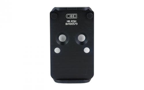 C&H Precision Weapons CHP Adapter Plate, Converts the Heckler & Koch VP9 Optic Ready to Trijicon RMR/SRO, Holosun 507C/407C/508C,508T, Anodized Finish, Black, Includes Mounting Hardware HK-RSH