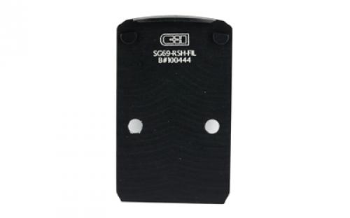 C&H Precision Weapons CHP Adapter Plate, Converts the Sig P226/P229 RX Series/Pro Series/AXG Scorpion w/R1P to the RMR, Anodized Finish, Black, Includes Mounting Hardware SG69-RSH-FIL