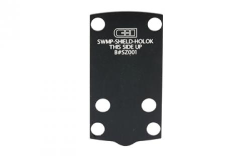 C&H Precision Weapons CHP Adapter Plate, Converts the Shield Plus Optic Ready Variant to the Holosun 407/507K, Anodized Finish, Black, Includes Mounting Hardware SWMP-HOLOk-SHIELD-PLUS