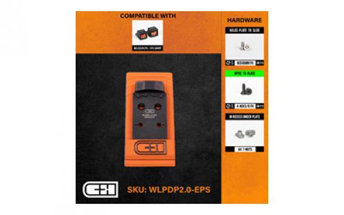 C&H Precision Weapons V4, Optic Mounting Plate, Fits Walther PDP 2.0, For Holosun EPS/EPS Carry, Anodized Finish, Black WLPDP2.0-EPS