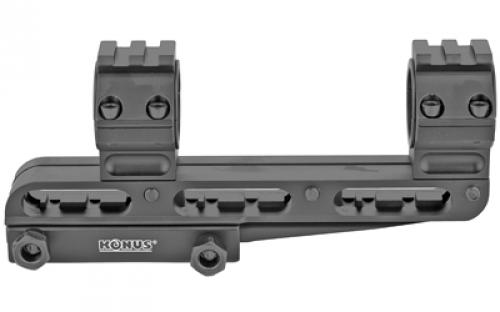 Konus One-Piece Expandable Cantilever Mount, Fits 32mm to 60mm Objective Lenses, For 1" and 30mm Scopes, Weaver/Picatinny, Base Expands from 166mm to 210mm, Matte Black 7219