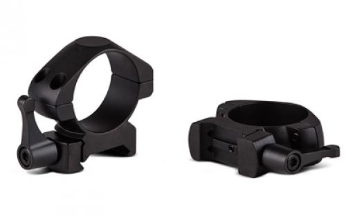 Konus Quick Release Rings, Fits Optics with 1 Tube, Compatible with Picatinny and Weaver Rails, Low Height, Matte Finish, Black 7408