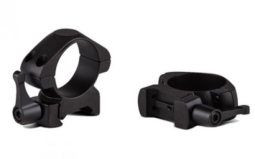Konus Quick Release Rings, Fits Optics with 30MM Tube, Compatible with Picatinny and Weaver Rails, Medium Height, Matte Finish, Black 7410