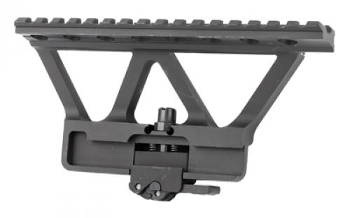 Midwest Industries MI-AKSM Mount System, Attaches to Rifles with Built in AK Receiver Rail Interface, T-marked, 6061 Aluminum, 6.75" Rail, Elite QD System for No Tool Adjustment and Repeat Zero, Black (Will not fit Century Arms with Side Rail) MI-AKSM