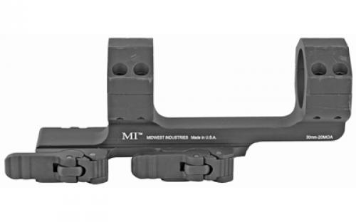 Midwest Industries QD Scope Mount, 30mm, 20 MOA Elevation, Aluminum, Black Anodized Finish MI-QD30SM-20MOA