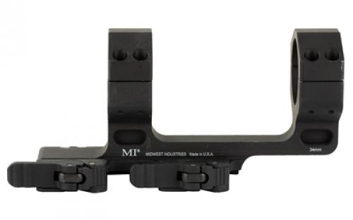 Midwest Industries Scope Mount, 34mm, Quick Detach Mount, 1.93" Height With 1.5" Offset, Fits Picatinny, Anodized Finish, Black MI-QD34SMH