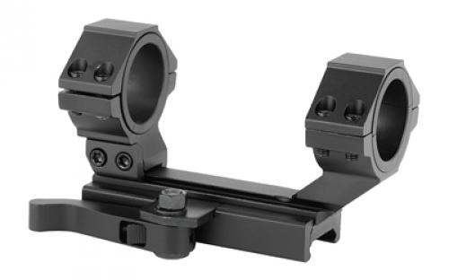 NCSTAR AR15 Adjustable Scope Mount QR, Black, Fits Picatinny Rails, Supports 30mm or 1" Scope, Includes 1" Inserts MARCQ