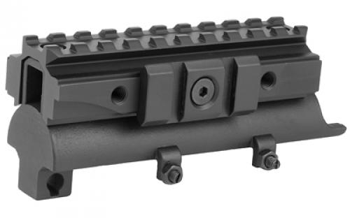 NCSTAR SKS Tri-Rail Receiver Cover, Black, Fits SKS, Replaces Existing SKS Receiver Cover and Provides (3) Rails for Mounting, See-Through Design Allows the Shooter to Use Iron Sights while Mounted MTSKS
