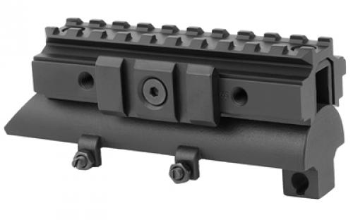 NCSTAR SKS Tri-Rail Receiver Cover, Black, Fits SKS, Replaces Existing SKS Receiver Cover and Provides (3) Rails for Mounting, See-Through Design Allows the Shooter to Use Iron Sights while Mounted MTSKS