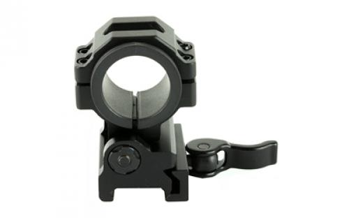 Leapers, Inc. - UTG Ring, Fits Picatinny/Weaver, 30mm, Black Finish, Flip-To-Side, Quick Detach Ring Mount RG-MF30QS