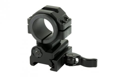 Leapers, Inc. - UTG Ring, Fits Picatinny/Weaver, 30mm, Black Finish, Flip-To-Side, Quick Detach Ring Mount RG-MF30QS
