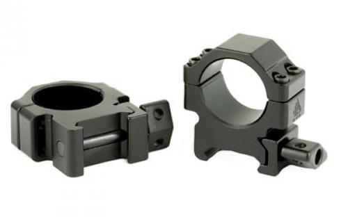 Leapers, Inc. - UTG Pro Max Strength, Rings, Fits Picatinny, 1" Low, 2 pieces, Black Finish RG2W1104
