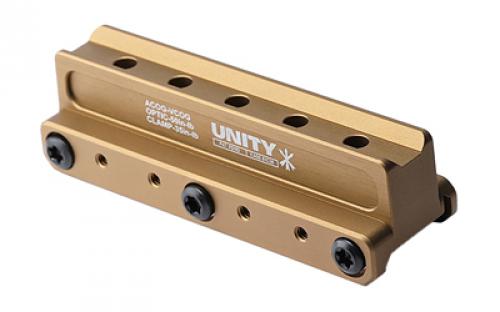 Unity Tactical FAST, Red Dot Mount, 2.05 Optical Height, Compatible with ACOG/VCOG Footprints, Anodized Finish, Flat Dark Earth FST-COGF