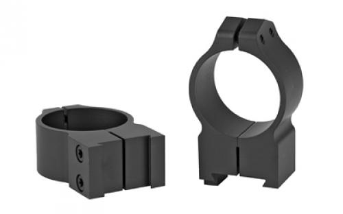 Warne Permanent Attached Fixed Ring Set, Fits CZ 550/557 19mm Grooved Receiver, 30mm High, Matte Finish 15BM