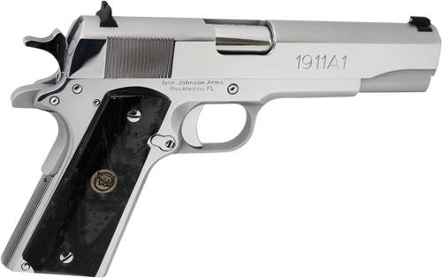 IVER JOHNSON 1911A1 .45ACP 5 FS 8RD CHROME BLK PEARL GRIPS