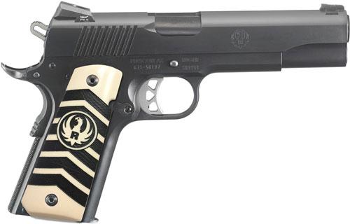 RUGER SR1911 10MM NIGHT SIGHTS BLACK CHEVRON IVORYLITE GRIPS