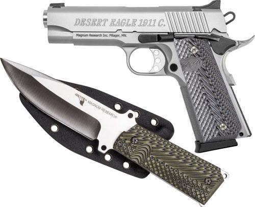 DESERT EAGLE 1911 COMMANDER .45ACP 4.3" FS SS G10 W/KNIFE